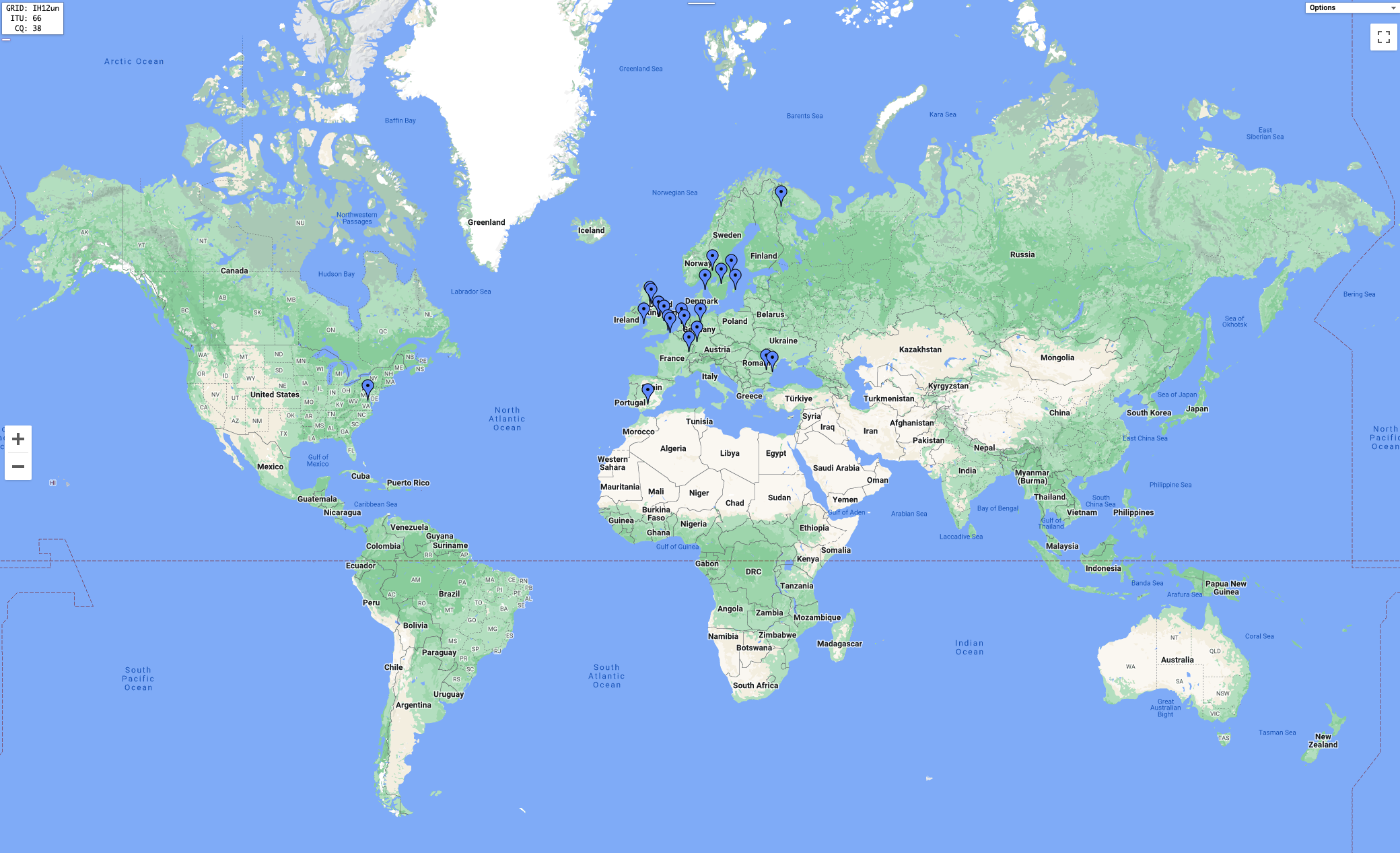 M0AWS JS8 contacts map