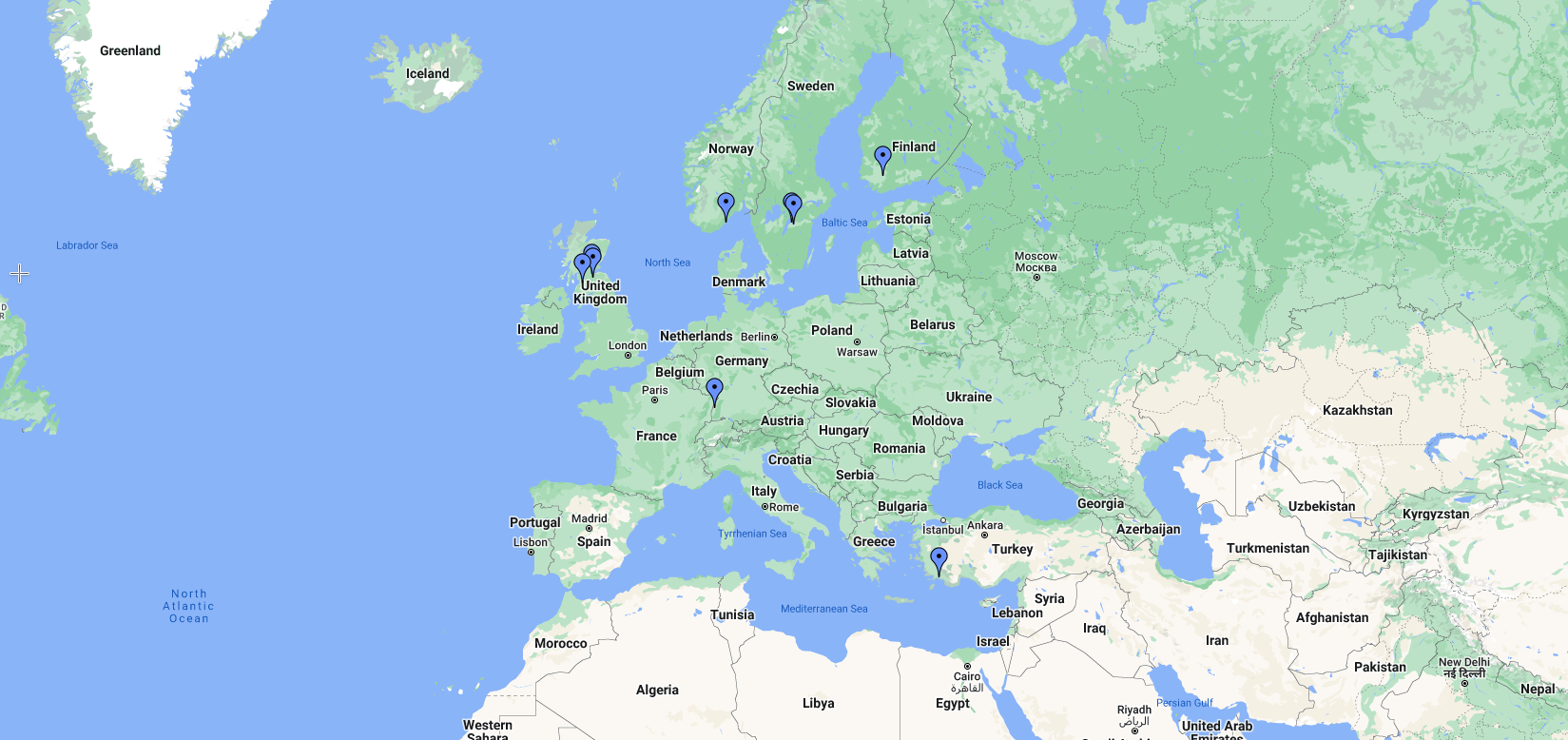 M0AWS QRP JS8 contacts map