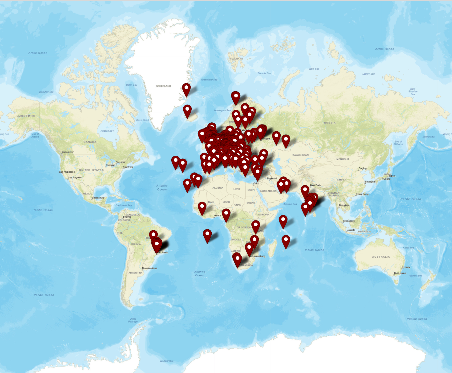 M0AWS SAT contacts map