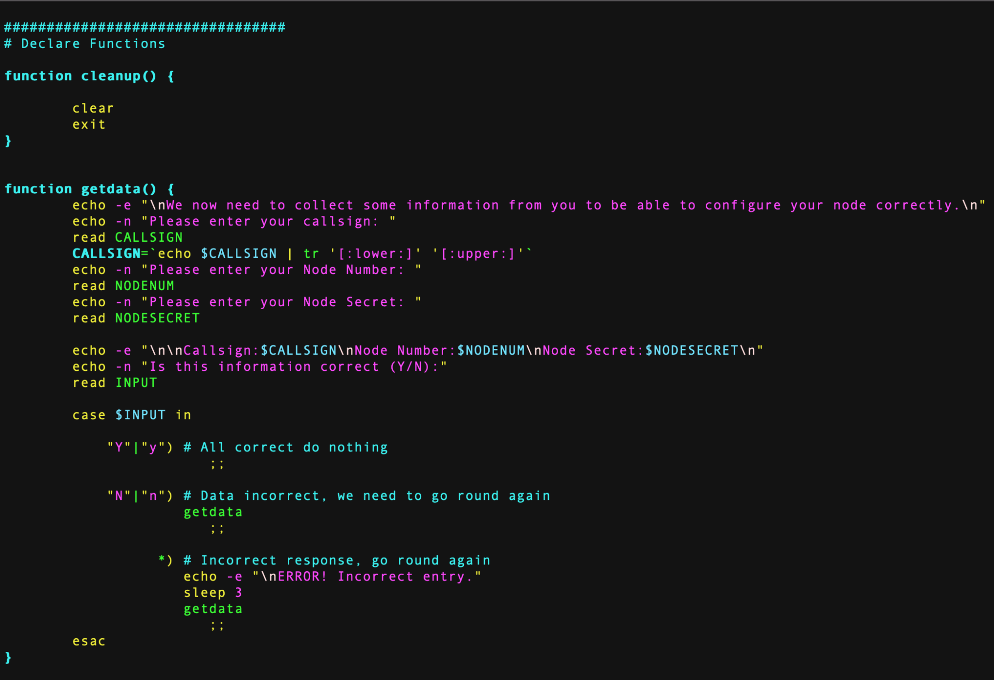 M0AWS - Coding the BASH script for the automated AllStarLink installation