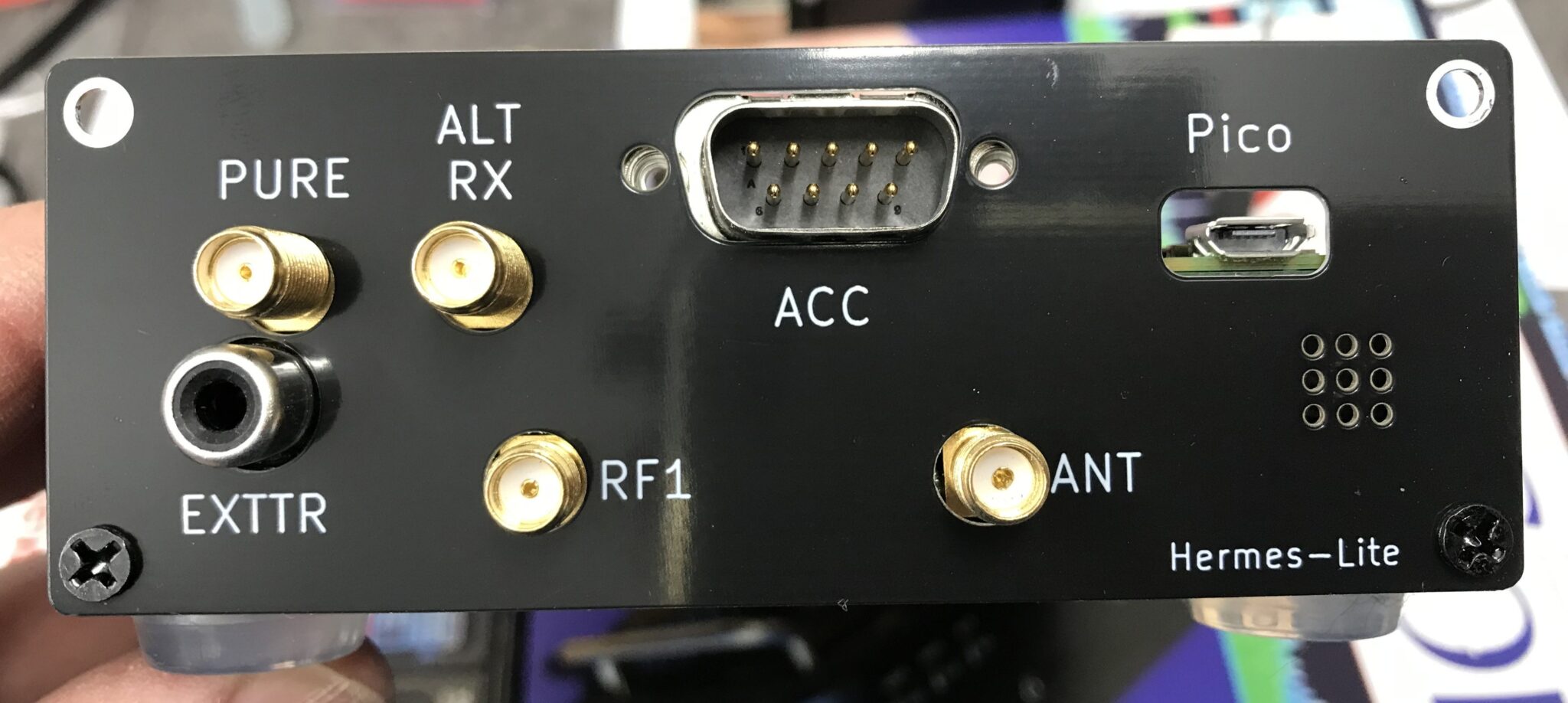 Supplied HL2 I/O board replacement rear panel fitted to the HL2 case