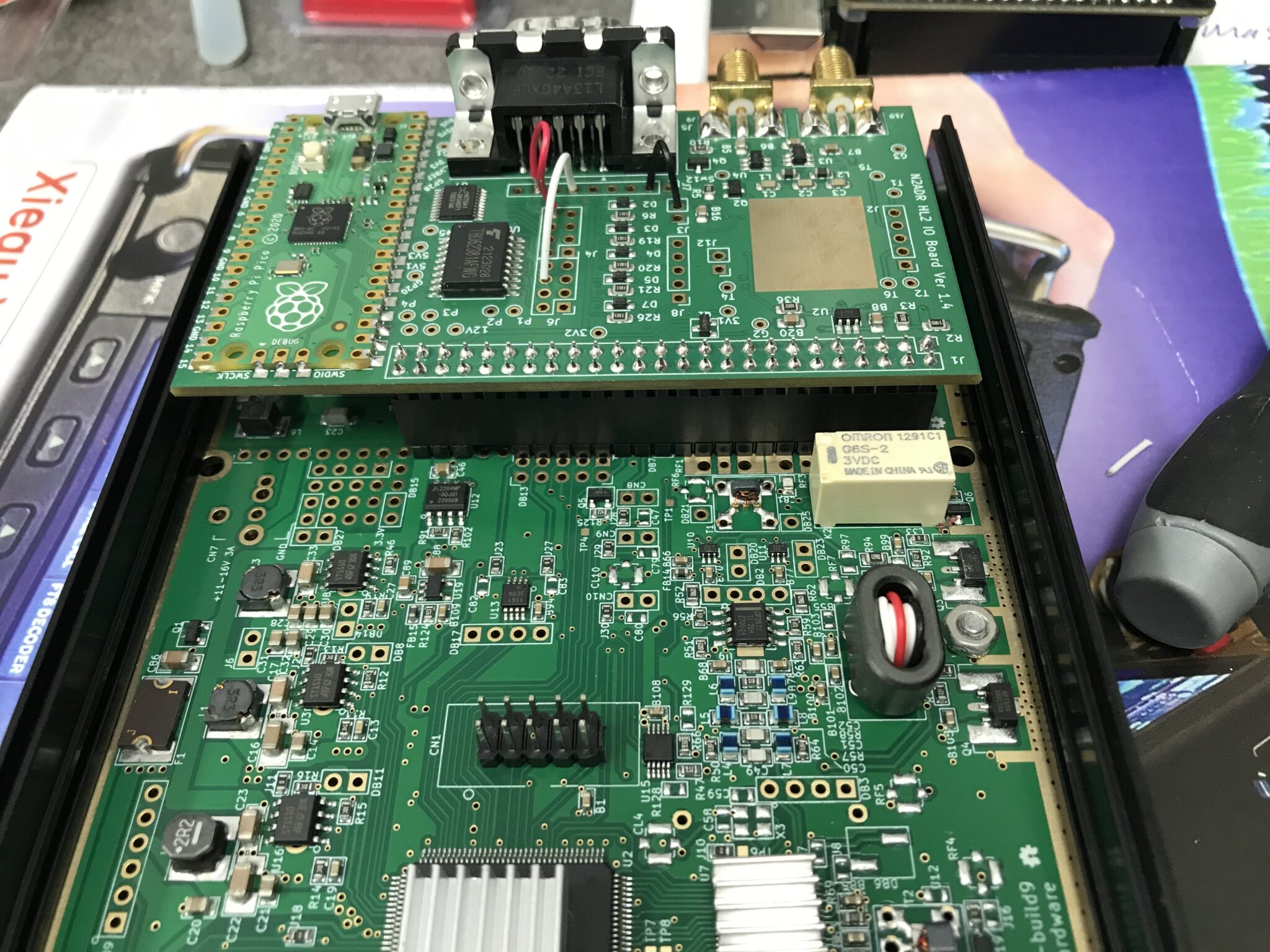 View of the fitted HL2 I/O board from above
