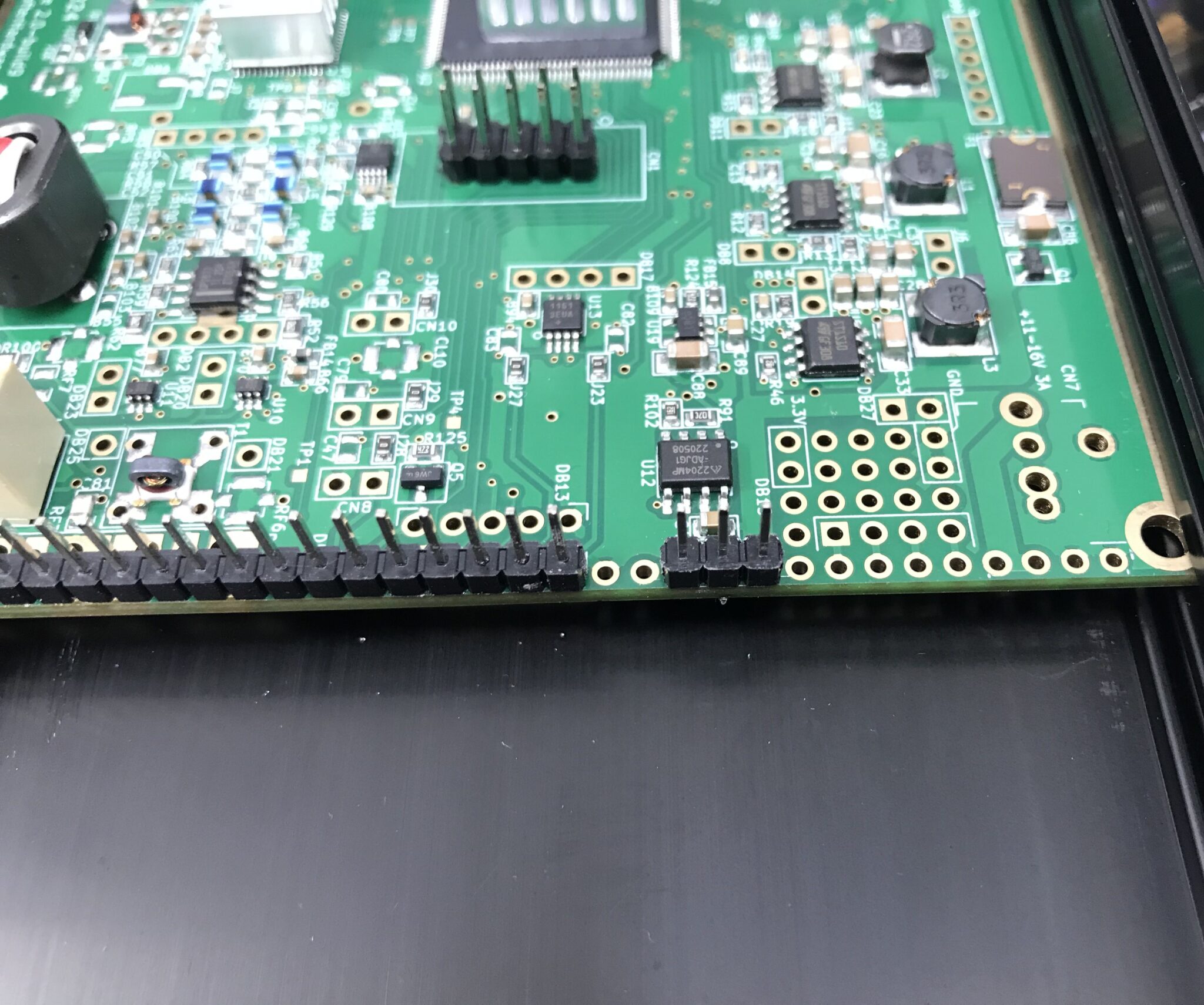 Extra 3 header pins soldered to the main HL2 board