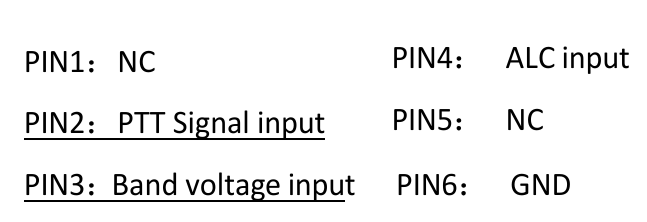 Xiegu XPA125B Amplifier ACC Connector Pin Information