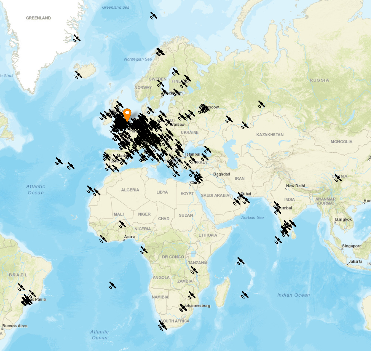 M0AWS filtered view of QO-100 Satellite contacts