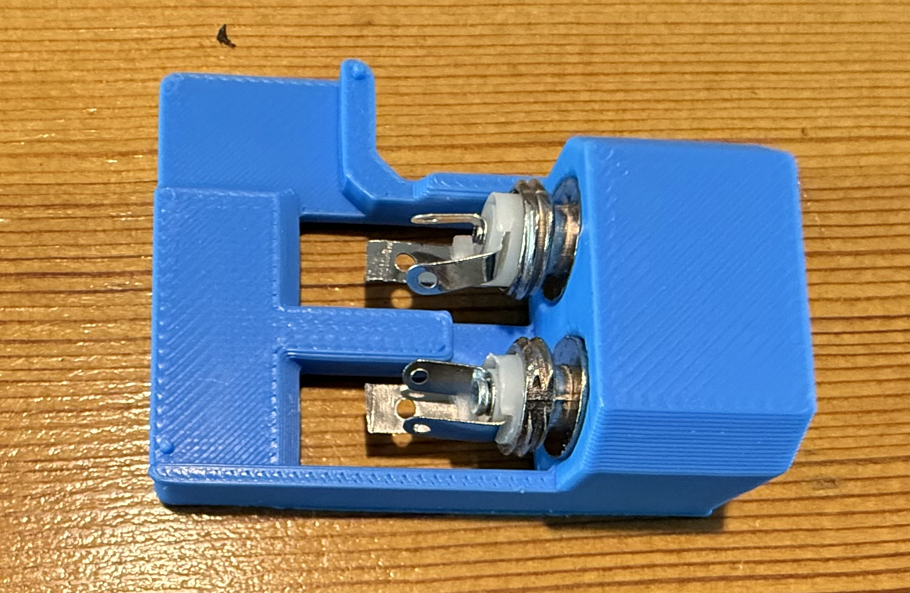 Fitting TRS connectors into the AIOC solder jig