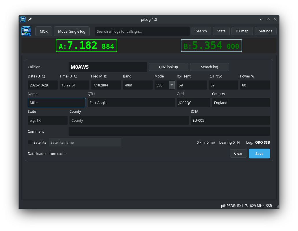 piLog Single Entry Log Mode